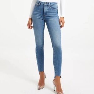NEW Good American Indigo Skinny Jeans Raw Hem 6 / 28